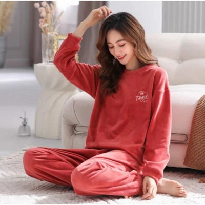 Φθινοπωρινά χειμερινά κινούμενα σχέδια πιτζάμες για γυναίκες Ζεστές χοντρές πιτζάμες Μακριές πυτζάμες για κορίτσια Νυχτερινά κοστούμια Coral Fleece Ενδύματα σπιτιού Ρούχα