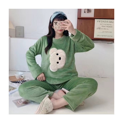 Φθινοπωρινά χειμερινά κινούμενα σχέδια πιτζάμες για γυναίκες Ζεστές χοντρές πιτζάμες Μακριές πυτζάμες για κορίτσια Νυχτερινά κοστούμια Coral Fleece Ενδύματα σπιτιού Ρούχα