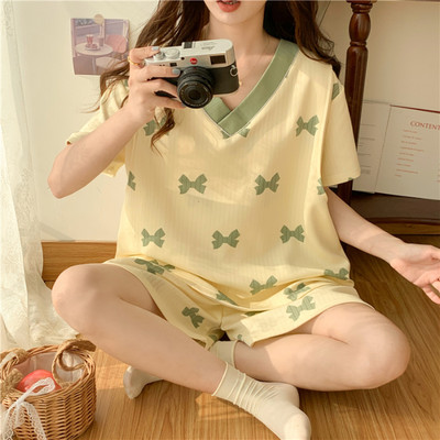Καλοκαιρινά σετ γυναικείων ρούχων για θηλασμό 2023 Νέο σετ πιτζάμες με κοντομάνικο έγκυο σετ casual μαμά που θηλάζει πιτζάμα Ρούχα εγκυμοσύνης
