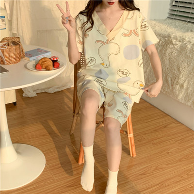 Καλοκαιρινά σετ γυναικείων ρούχων για θηλασμό 2023 Νέο σετ πιτζάμες με κοντομάνικο έγκυο σετ casual μαμά που θηλάζει πιτζάμα Ρούχα εγκυμοσύνης