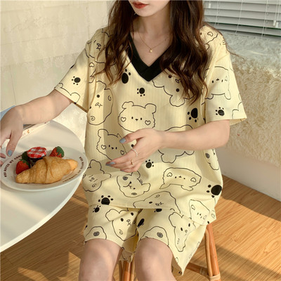 Καλοκαιρινά σετ γυναικείων ρούχων για θηλασμό 2023 Νέο σετ πιτζάμες με κοντομάνικο έγκυο σετ casual μαμά που θηλάζει πιτζάμα Ρούχα εγκυμοσύνης