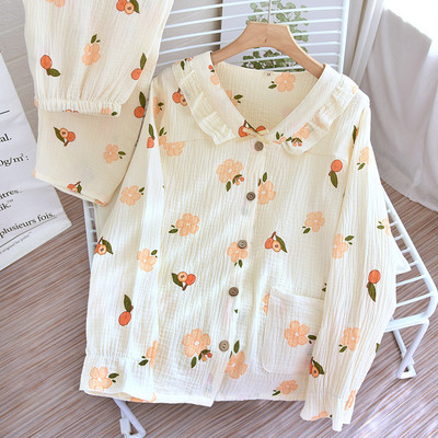 Pijamale pentru femei Nou Toamnă Primăvară Set de lenjerie de dormit moale cu mânecă lungă Pijama cu desene animate fluture drăguț Femei Set de lenjerie de noapte pentru acasă cardigan