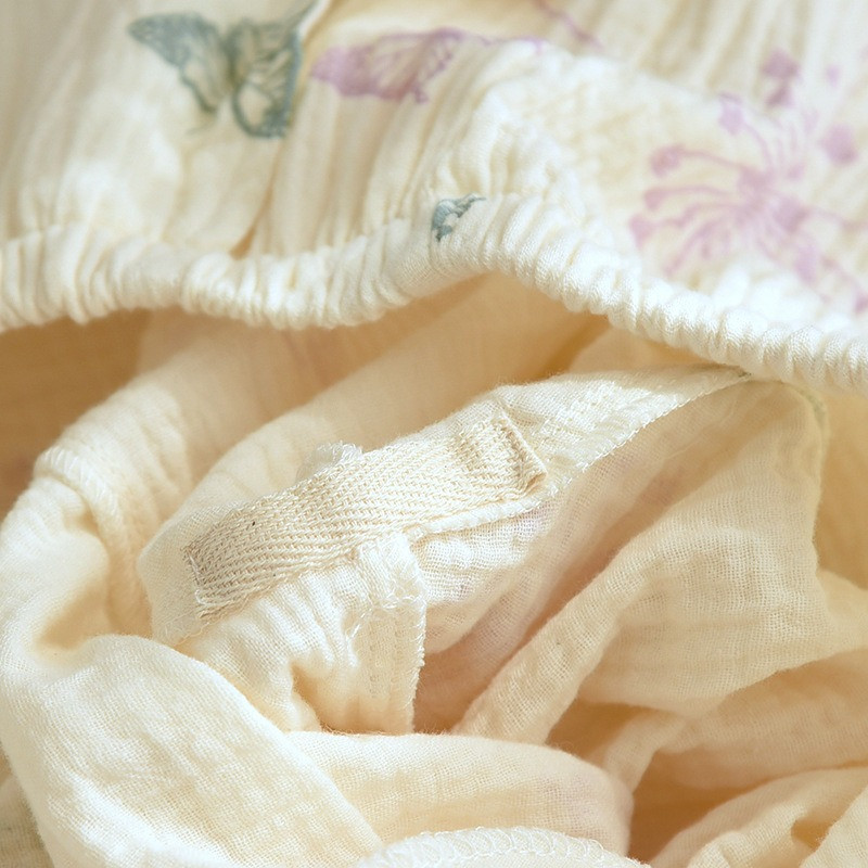 Pijamale pentru femei Nou Toamnă Primăvară Set de lenjerie de dormit moale cu mânecă lungă Pijama cu desene animate fluture drăguț Femei Set de lenjerie de noapte pentru acasă cardigan