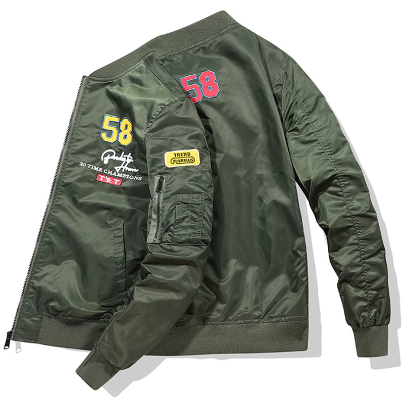 Ανδρικό στρατό Green Flying Baseball Windbreaker Autumn Bomber Jacket Line Crew Aviation Waterproof Military Tactical Ανδρικά Winter J