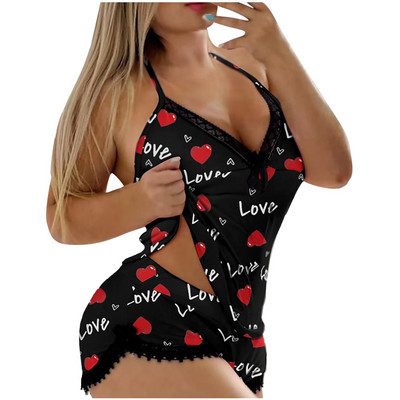 Set de pijamale cu imprimeu leopard pentru femei, dantela sexy, cu decolteu în V adânc, lenjerie, set scurt, costum de pijama, lenjerie de dormit, lenjerie de dantelă, pijamale