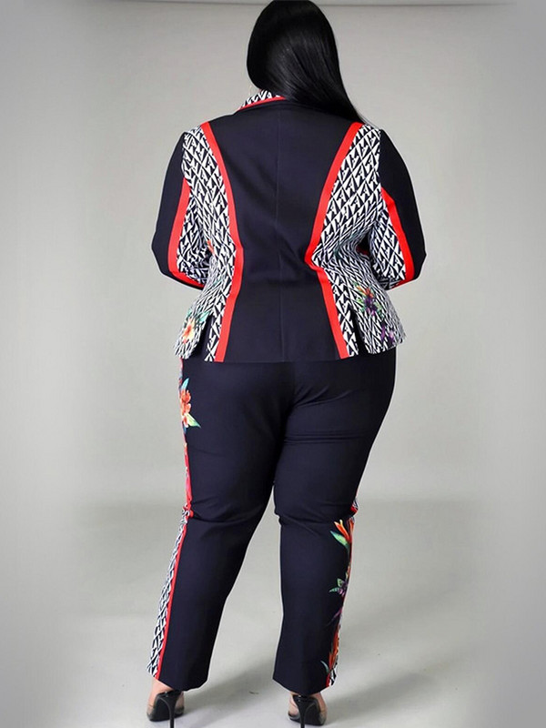 Îmbrăcăminte pentru femei de mărime mare Set cu două piese, top și pantaloni, elegante, pentru dama, pentru birou, cu mânecă lungă, costum pentru sacou Articole vrac 3xl 4xl 5xl 6xl