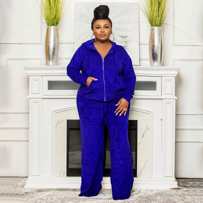Dámsky zamatový set plus size, dvojdielny, s krátkym rukávom, módny rovný oblek a tepláková bunda, veľkosť 3xl 4xl 5xl 6xl