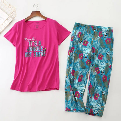 Set de pijamale pentru femei Vară/primăvară Nouă pijamă cu imprimeu cu zebră din desene animate Top cu decolteu în V + pantaloni 2 buc. Îmbrăcăminte de acasă subțire în stil coreean de dimensiuni mari