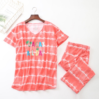 Set de pijamale pentru femei Vară/primăvară Nouă pijamă cu imprimeu cu zebră din desene animate Top cu decolteu în V + pantaloni 2 buc. Îmbrăcăminte de acasă subțire în stil coreean de dimensiuni mari