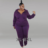 Plus Size Xl-5xl Χονδρική Dropshipping Γυναικεία Αθλητικά Σετ Ρούχα Μακρυμάνικα Φούτερ & παντελόνι 2 τεμάχια o 3xl 4xl 5xl 6xl