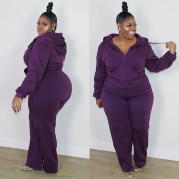 Plus Size Xl-5xl Χονδρική Dropshipping Γυναικεία Αθλητικά Σετ Ρούχα Μακρυμάνικα Φούτερ & παντελόνι 2 τεμάχια o 3xl 4xl 5xl 6xl