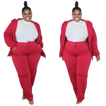 Plus Size Xl-5xl Χονδρική Dropshipping Γυναικεία Αθλητικά Σετ Ρούχα Μακρυμάνικα Φούτερ & παντελόνι 2 τεμάχια o 3xl 4xl 5xl 6xl