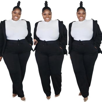 Plus Size Xl-5xl Χονδρική Dropshipping Γυναικεία Αθλητικά Σετ Ρούχα Μακρυμάνικα Φούτερ & παντελόνι 2 τεμάχια o 3xl 4xl 5xl 6xl