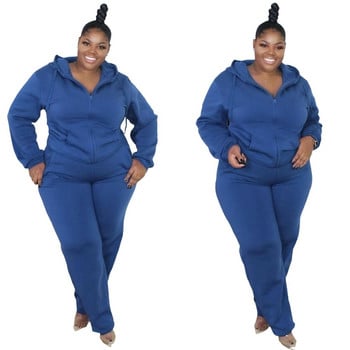 Plus Size Xl-5xl Χονδρική Dropshipping Γυναικεία Αθλητικά Σετ Ρούχα Μακρυμάνικα Φούτερ & παντελόνι 2 τεμάχια o 3xl 4xl 5xl 6xl