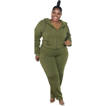 Plus Size Xl-5xl Χονδρική Dropshipping Γυναικεία Αθλητικά Σετ Ρούχα Μακρυμάνικα Φούτερ & παντελόνι 2 τεμάχια o 3xl 4xl 5xl 6xl