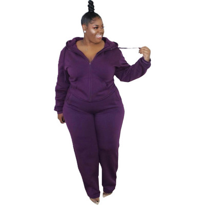 Plus Size Xl-5xl Χονδρική Dropshipping Γυναικεία Αθλητικά Σετ Ρούχα Μακρυμάνικα Φούτερ & παντελόνι 2 τεμάχια o 3xl 4xl 5xl 6xl