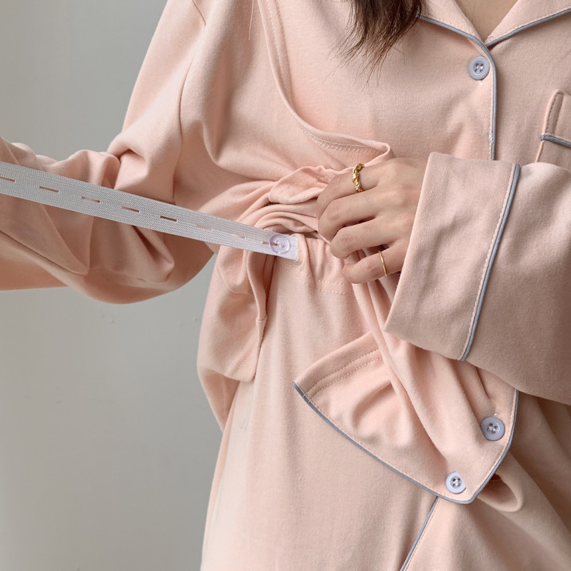 Fdfklak 100% βαμβακερά ρούχα εγκυμοσύνης στήθος ύπνου για έγκυες πυτζάμες εγκυμοσύνης φθινοπωρινά ρούχα νοσηλευτικής νυχτερινής ένδυσης