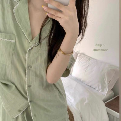 Kompleti pidžama Ženska ljetna slatka noćna odjeća s volanima Meka kućna šik bez rukava Vruća rasprodaja u korejskom stilu Lijepa klasična moda