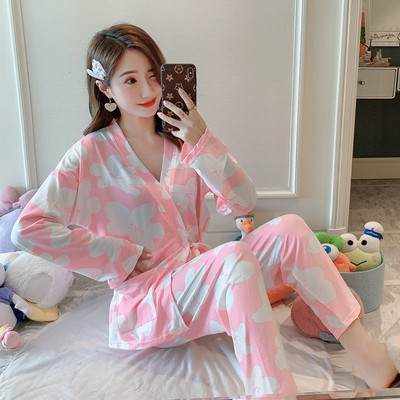 Set de pijamale pentru femei însărcinate de dimensiuni plus mari, pentru sarcină, primăvară, toamnă, haine de izolare pentru alăptarea postpartum, alăptarea