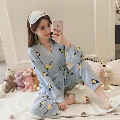 Set de pijamale pentru femei însărcinate de dimensiuni plus mari, pentru sarcină, primăvară, toamnă, haine de izolare pentru alăptarea postpartum, alăptarea