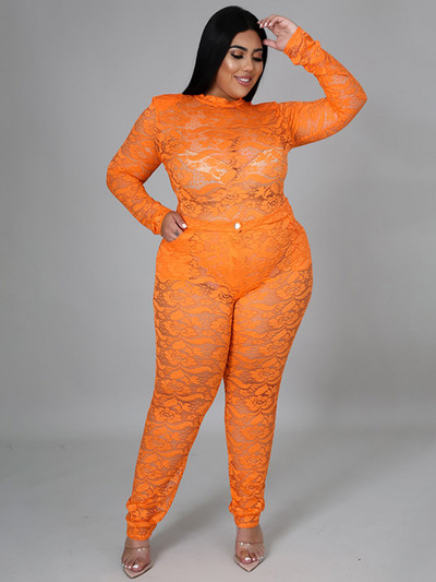 Seturi pentru femei 2 piese Body din dantela transparenta Set cu curvy si pantaloni Sexy Plus Size tinute club de noapte Vânzare cu ridicata Dropshipping