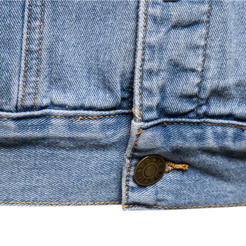 Νέο 2021 βαμβακερό τζιν μπουφάν ανδρικό casual μονόχρωμο πέτο τζιν μονό στήθος ανδρικό μπουφάν φθινοπωρινά λεπτή εφαρμογή Ανδρικά μπουφάν