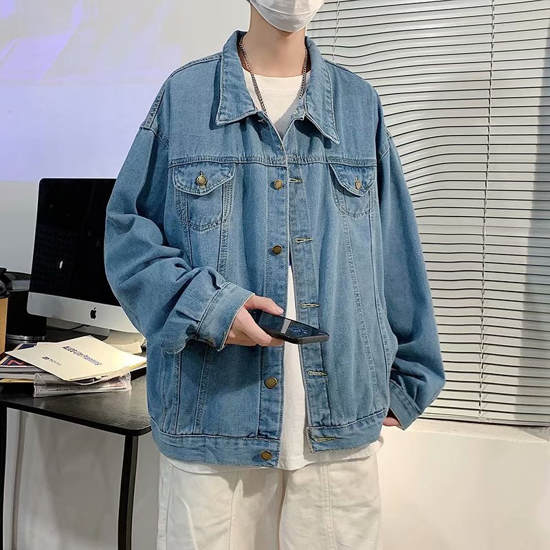 Μαύρο τζιν κοντό μπουφάν Ανδρικά τζιν Τζιν μπουφάν Casual τσέπες αντιανεμικές φόρμες Bomber Streetwear Ανδρικά ρούχα