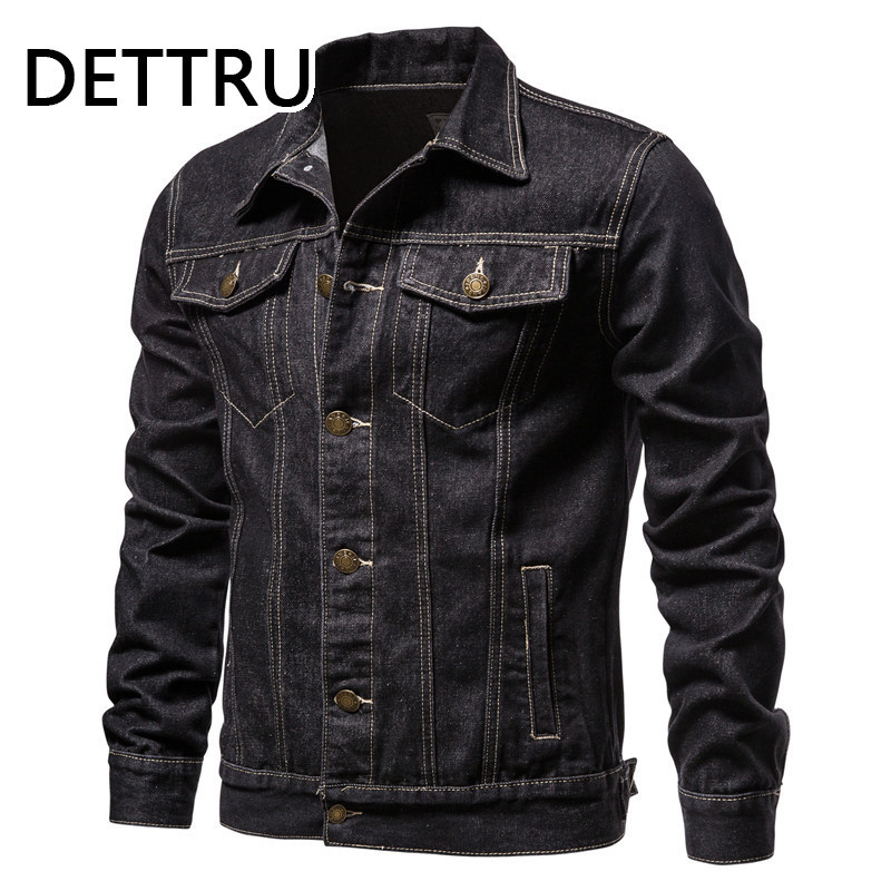 Ολοκαίνουργιο Ανοιξιάτικο Βαμβακερό τζιν μπουφάν Ανδρικό τζιν μπουφάν casual μονό στήθος Ανδρικό μπουφάν ανδρικής μόδας λεπτή εφαρμογή Ποιοτικά ανδρικά μπουφάν