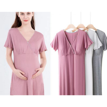 Βαμβακερά μοντέρνα νέα φορέματα θηλασμού Πιτζάμα εγκυμοσύνης Maternidad Καλοκαιρινά ρούχα νοσηλευτικής μετά τον τοκετό