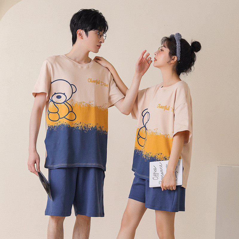 Páros pizsama készletek Felnőtt Hálóruha Pamut Hálóruha Férfiak és Női Alkalmi Otthoni Ruhák Pjs Pizsamák Homme Femme