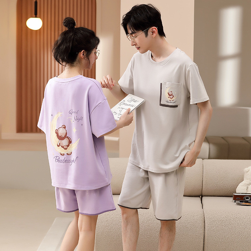 Páros pizsama készletek Felnőtt Hálóruha Pamut Hálóruha Férfiak és Női Alkalmi Otthoni Ruhák Pjs Pizsamák Homme Femme