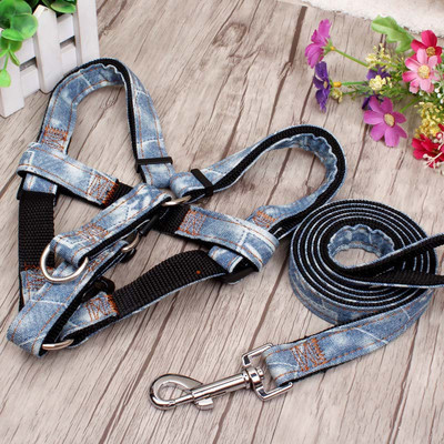Υψηλής ποιότητας Μόδα τζιν και νάιλον λουρί σκύλου με σχοινί 120 cm Μαύρο/Κόκκινο/Μπλε Ζαν λουρί σκύλου για κουτάβι+Σετ λουριών Προϊόν για κατοικίδια