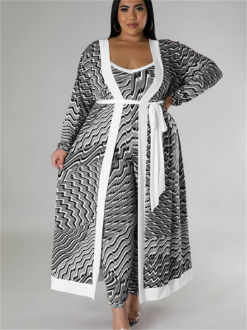 Σετ φορεμάτων Wmstar Plus Size 2 τεμαχίων Slip Maxi Φορέματα έξω Φορέστε παλτό μανδύα Σέξι ασορτί κοστούμι Φθινόπωρο χονδρική Dropshipping