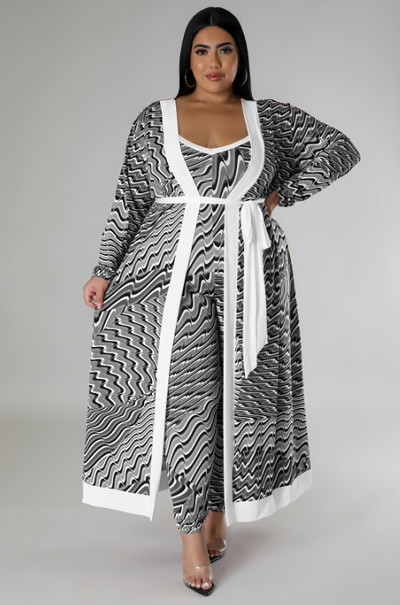 Σετ φορεμάτων Wmstar Plus Size 2 τεμαχίων Slip Maxi Φορέματα έξω Φορέστε παλτό μανδύα Σέξι ασορτί κοστούμι Φθινόπωρο χονδρική Dropshipping