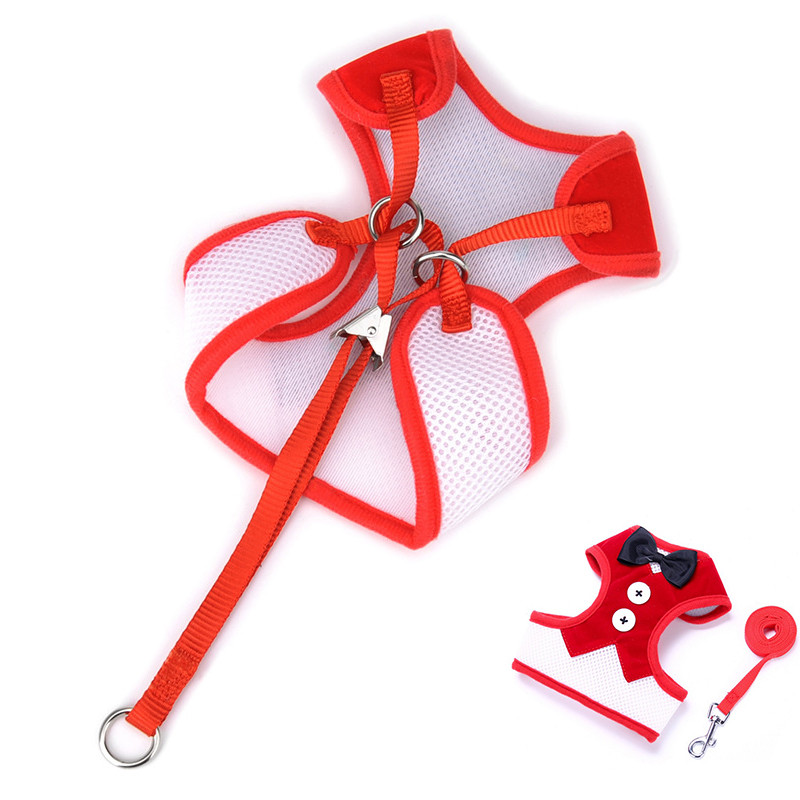 Διχτυωτό μικρό λουρί για σκύλους Nylon Puppy Dog λουριά γιλέκο Ζωντανό λουρί για περπάτημα Γιλέκο και λουρί για μικρούς σκύλους Chihuahua