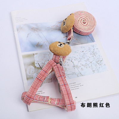 Γελοιογραφία και σετ λουριών λουριών με λουρί για σκύλους, χαριτωμένο σκωτσέζικο στυλ, ρυθμιζόμενο κουτάβι με κολάρο στήθους Perro αναπνεύσιμο άνετο