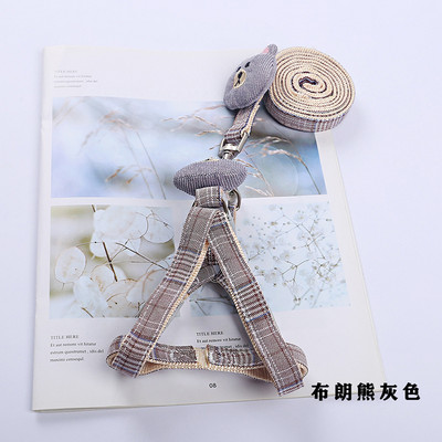 Γελοιογραφία και σετ λουριών λουριών με λουρί για σκύλους, χαριτωμένο σκωτσέζικο στυλ, ρυθμιζόμενο κουτάβι με κολάρο στήθους Perro αναπνεύσιμο άνετο