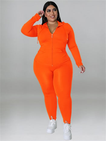 Wmstar Plus Size Two Piece Outfits Γυναικείες κουκούλες Φούτερ Κολάν Παντελόνια Σετ Στερεά Stretch που ταιριάζουν Χονδρική Dropshipping Νέο