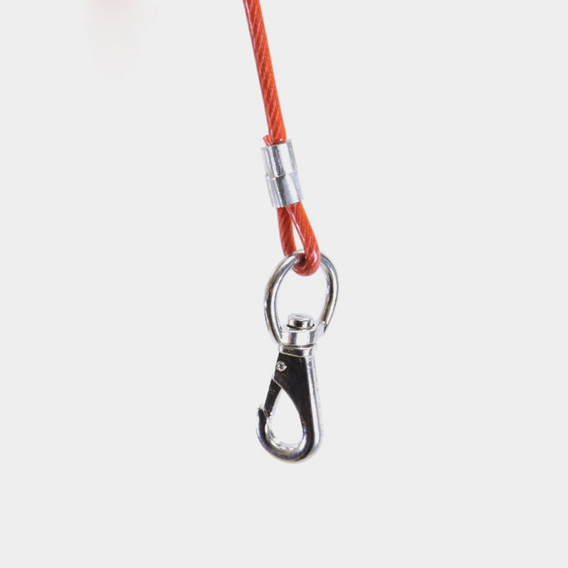 Ατσάλινο σύρμα Chew Proof Dog Leash Trainner Lead Pet Runner για μεγάλους σκύλους 06 x 120cm (Λευκό)