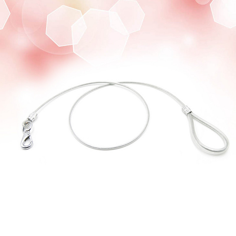 Ατσάλινο σύρμα Chew Proof Dog Leash Trainner Lead Pet Runner για μεγάλους σκύλους 06 x 120cm (Λευκό)