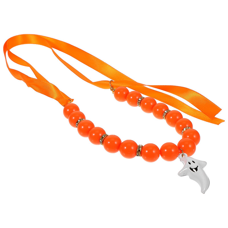 Guler pentru animale de companie Bijuterii de Halloween Cățeluș cu margele Gât de câine Decor Colier Mărgele de rășină Mic