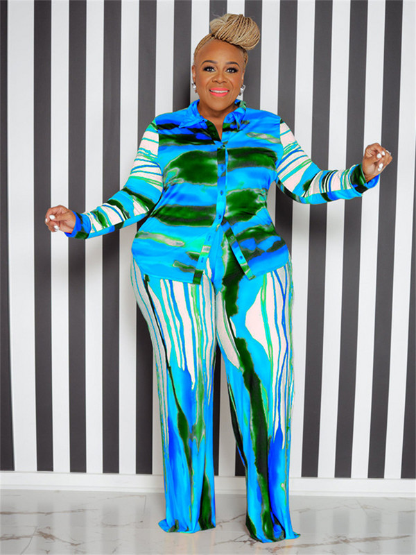 Wmstar Plus Size Two Piece Στολές Γυναικείες φθινοπωρινές γραβάτες Βαφή Μπλούζα και παντελόνι Κολάν ασορτί σετ χονδρικής Dropshipping 2022