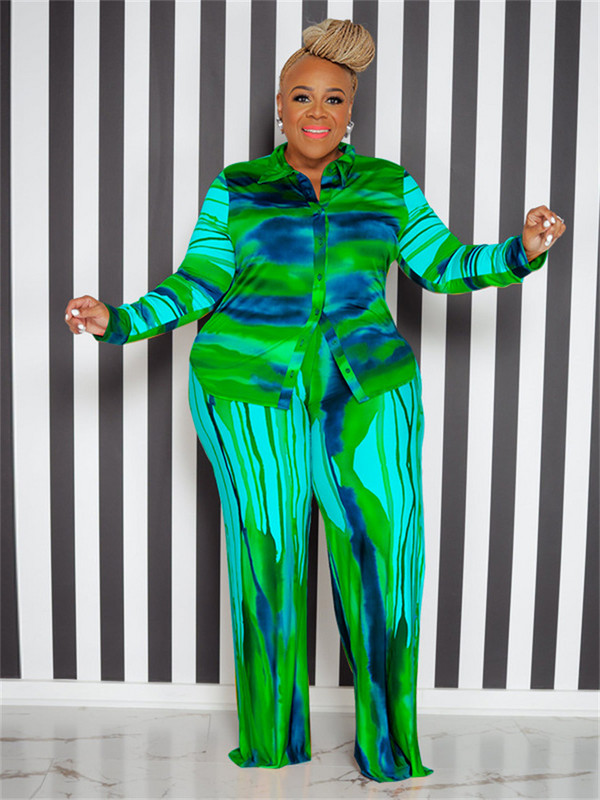 Wmstar Plus Size Two Piece Στολές Γυναικείες φθινοπωρινές γραβάτες Βαφή Μπλούζα και παντελόνι Κολάν ασορτί σετ χονδρικής Dropshipping 2022