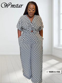 Wmsatar Plus Size Two Piece Σετ Γυναικεία Μόδα Καλοκαιρινή στάμπα Crop Tops Χαλαρά σετ παντελονιών μακριά με φαρδύ πόδι Χονδρική Dropshipping 2023