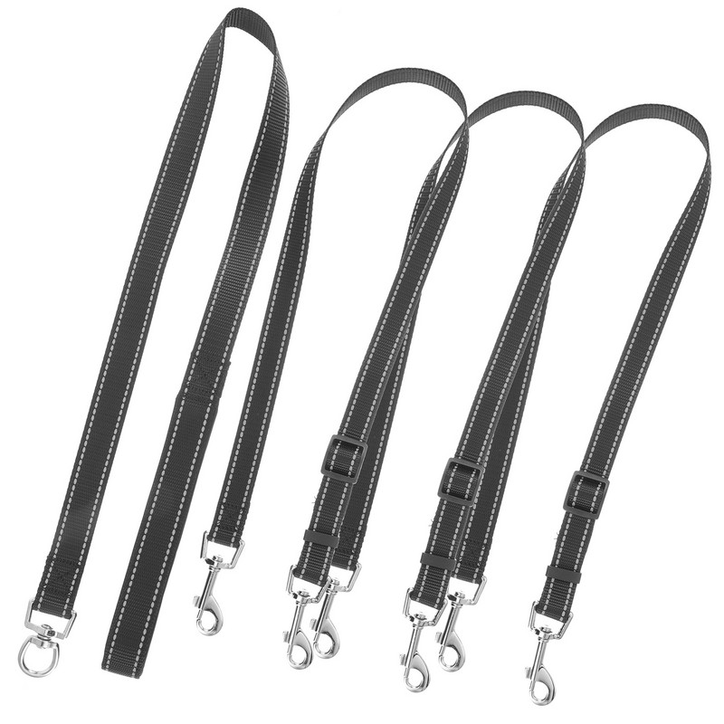 Lesă de câine rezistentă cu trei căi Lesă triplă reflectorizată pentru plimbare pentru câini cu mâner puternic