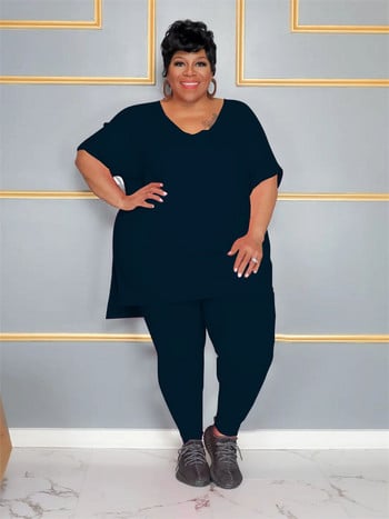 Wmstar Plus Size Two Piece Σετ Γυναικεία Ρούχα Μακριά Κολάν ασορτί κοστούμι Μασίφ casual outfits Χονδρική Dropshipping 2023