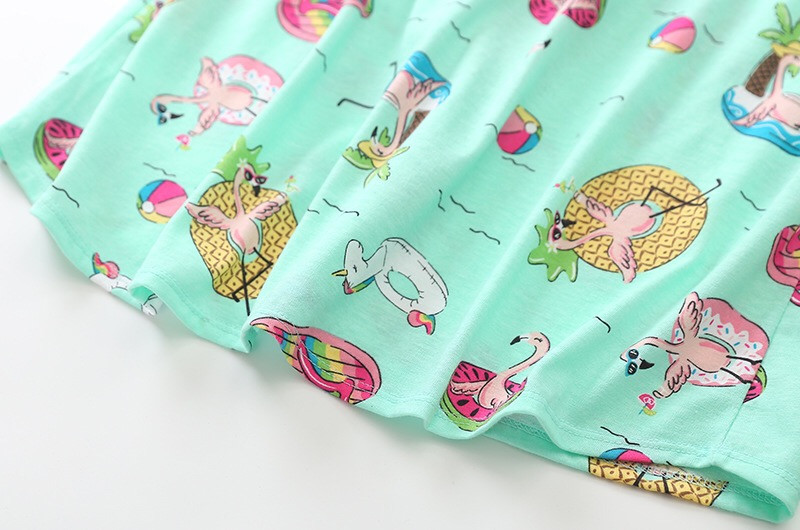 Nagy méretű kötött pamut rövid ujjú pizsama női V-nyakú karikatúra női pizsama szett Pijama Mujer női hálóruha S-XXXL méret