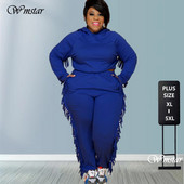 Γυναικεία φθινοπωρινά ενδύματα σε μεγάλο μέγεθος Χονδρική Φούτερ με κουκούλα μονόχρωμη μακρυμάνικη φούντα casual αθλητική φόρμα δύο τεμαχίων Dropshipping