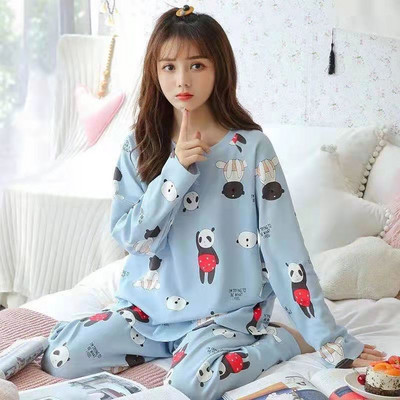 Γυναικεία Sleepwear Σετ Πιτζάμες κινουμένων σχεδίων μακρυμάνικο+παντελόνι 2τμχ Κοστούμι πιτζάμες 2022 Άνοιξη φθινόπωρο Homewear Fashion Nightwear
