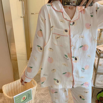 Καθαρό βαμβακερό γάζες ρούχων περιορισμού κοστούμι για έγκυες γυναίκες Σετ πιτζάμες βαμβακερό καλοκαίρι φθινόπωρο μετά τον τοκετό νοσηλευτική πιτζάμα σπίτι